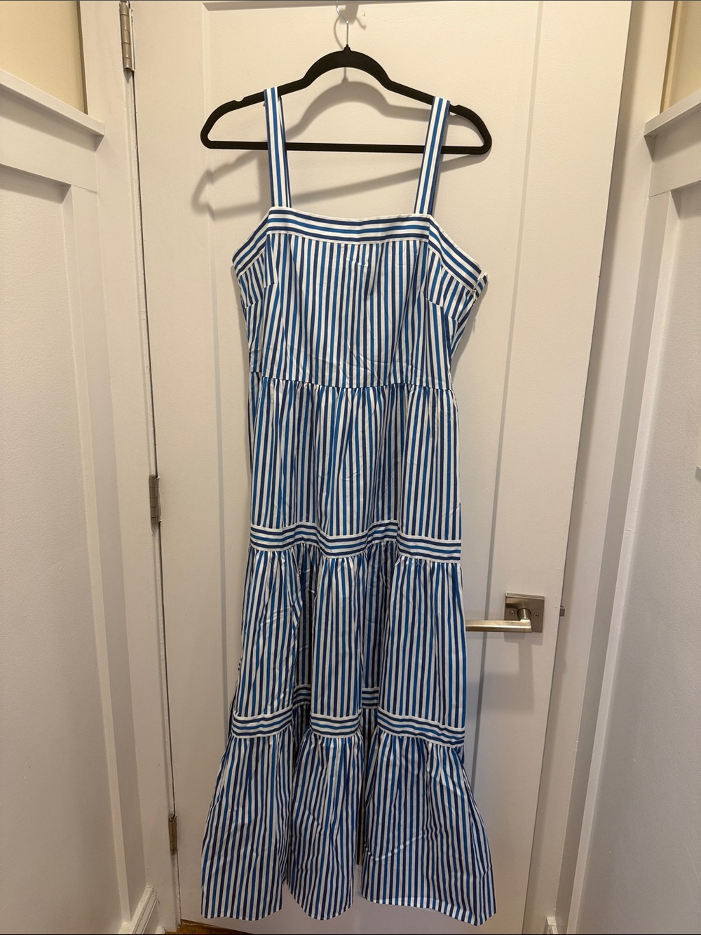 Girls Blue and White Striped Sundress